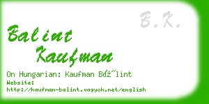 balint kaufman business card